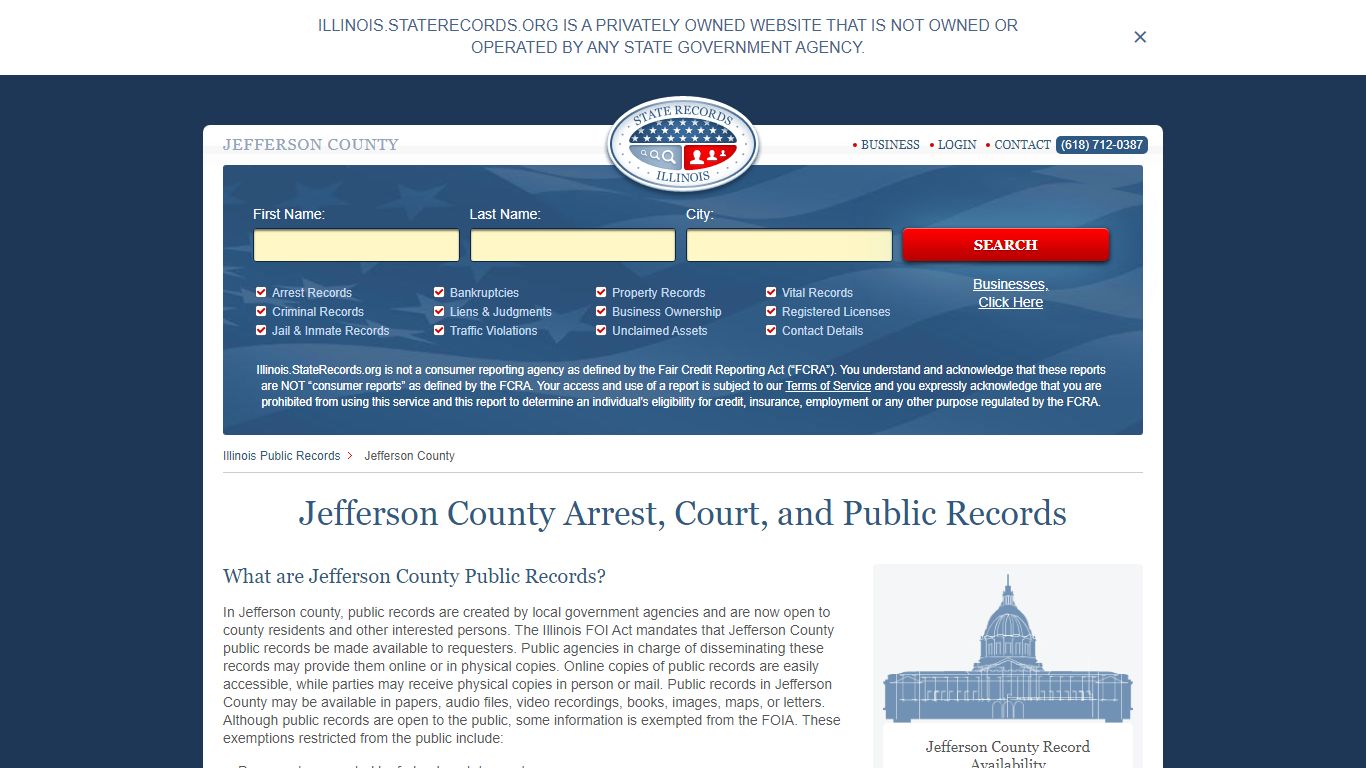 Jefferson County Arrest, Court, and Public Records